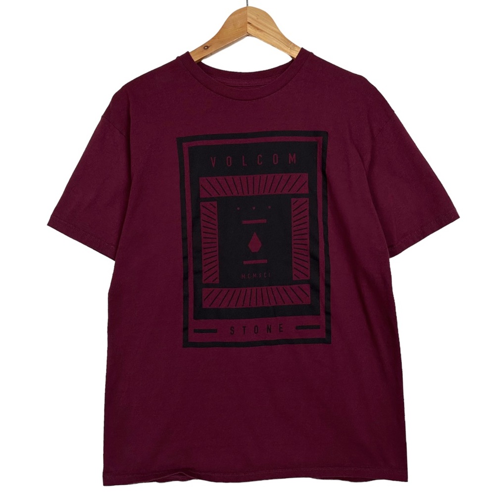 Volcom Burgundy Mcmxci Stone Age Graphic Crewneck… - image 5